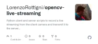 Screenshot des GitHub-Repositories opencv-live-streaming