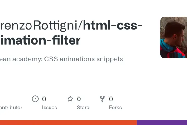 Screenshot des GitHub-Repositories html-css-animation-filter