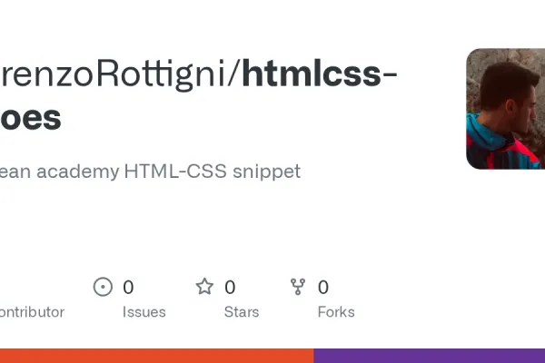 Screenshot des GitHub-Repositories htmlcss-shoes