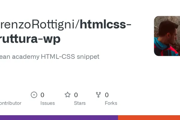 Screenshot des GitHub-Repositories htmlcss-struttura-wp