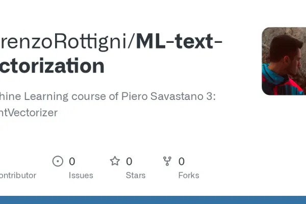 Screenshot des GitHub-Repositories ML-text-vectorization
