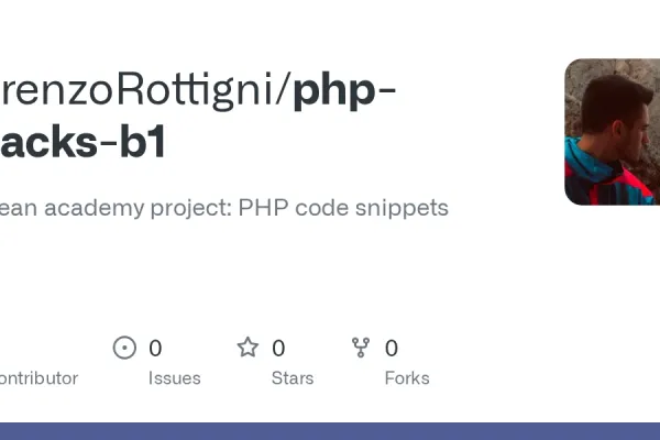 Screenshot des GitHub-Repositories php-snacks-b1