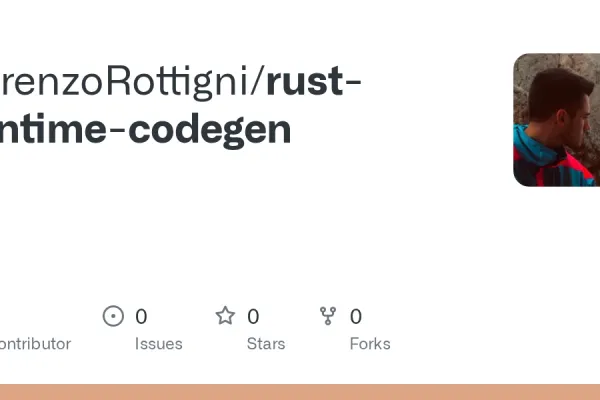 Screenshot des GitHub-Repositories rust-runtime-codegen